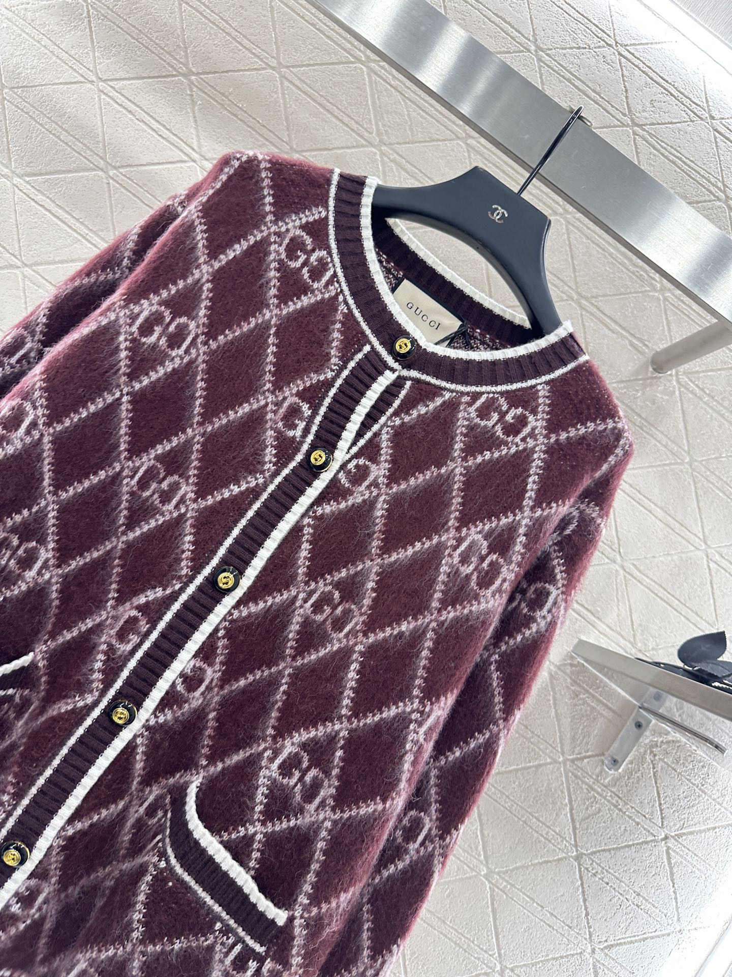 Guc 25fw jacquard cardigan