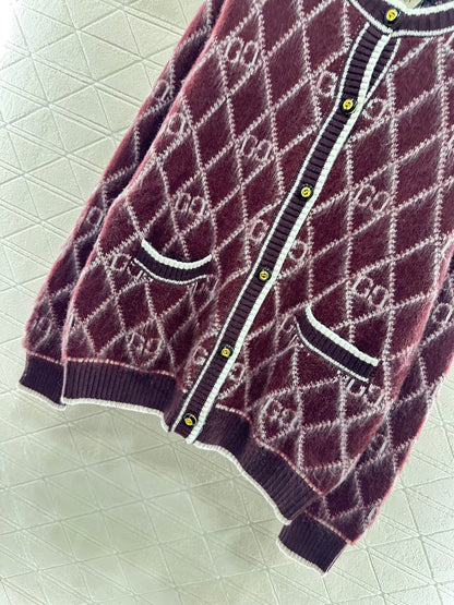 Guc 25fw jacquard cardigan