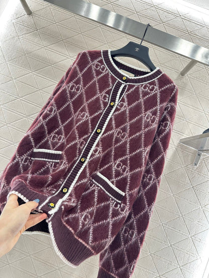 Guc 25fw jacquard cardigan