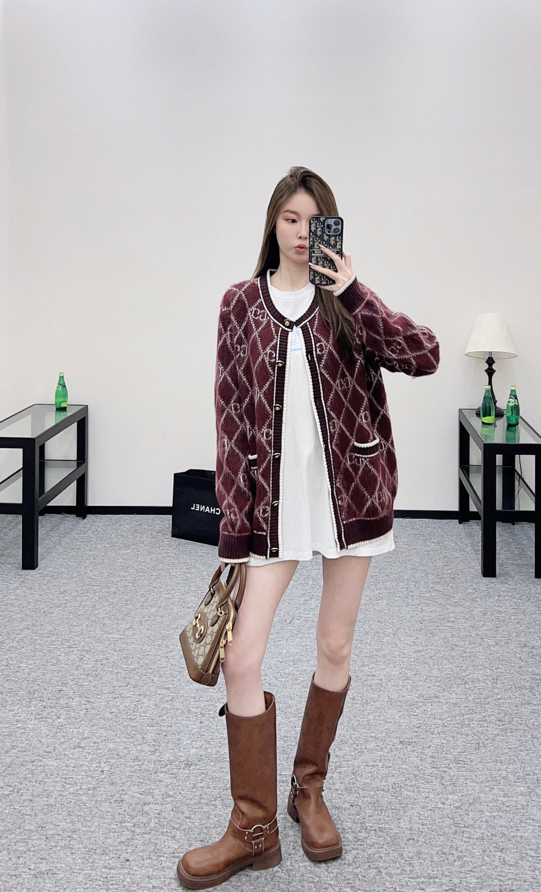 Guc 25fw jacquard cardigan