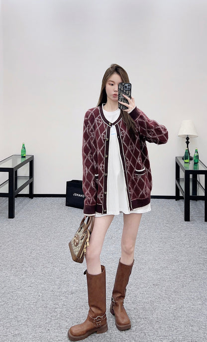 Guc 25fw jacquard cardigan