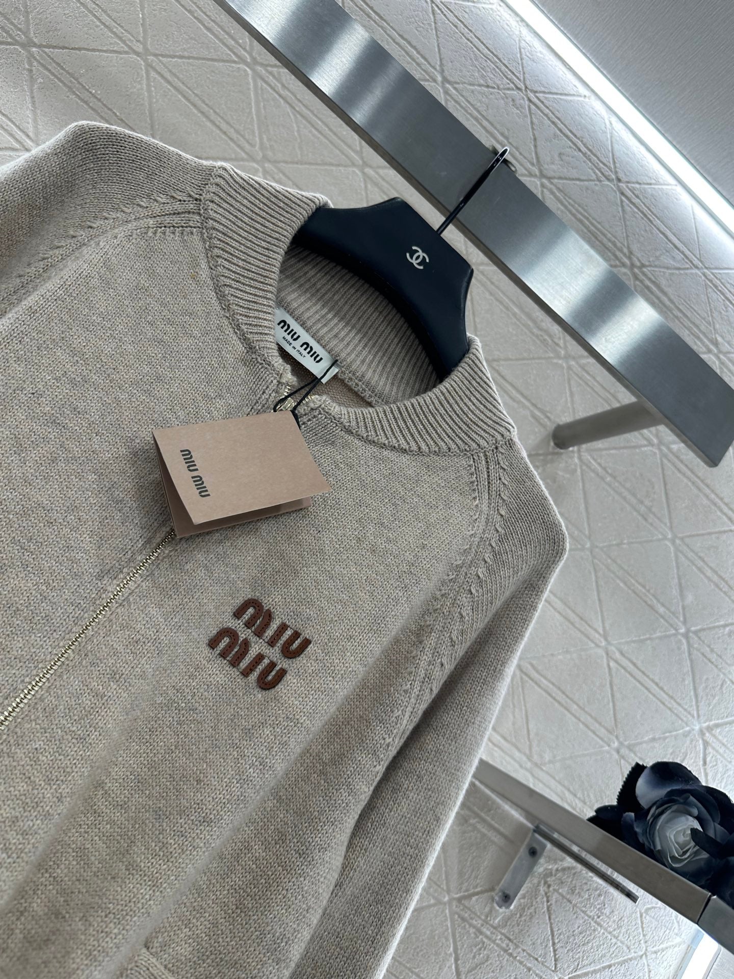 Miu 25fw knitted jacket