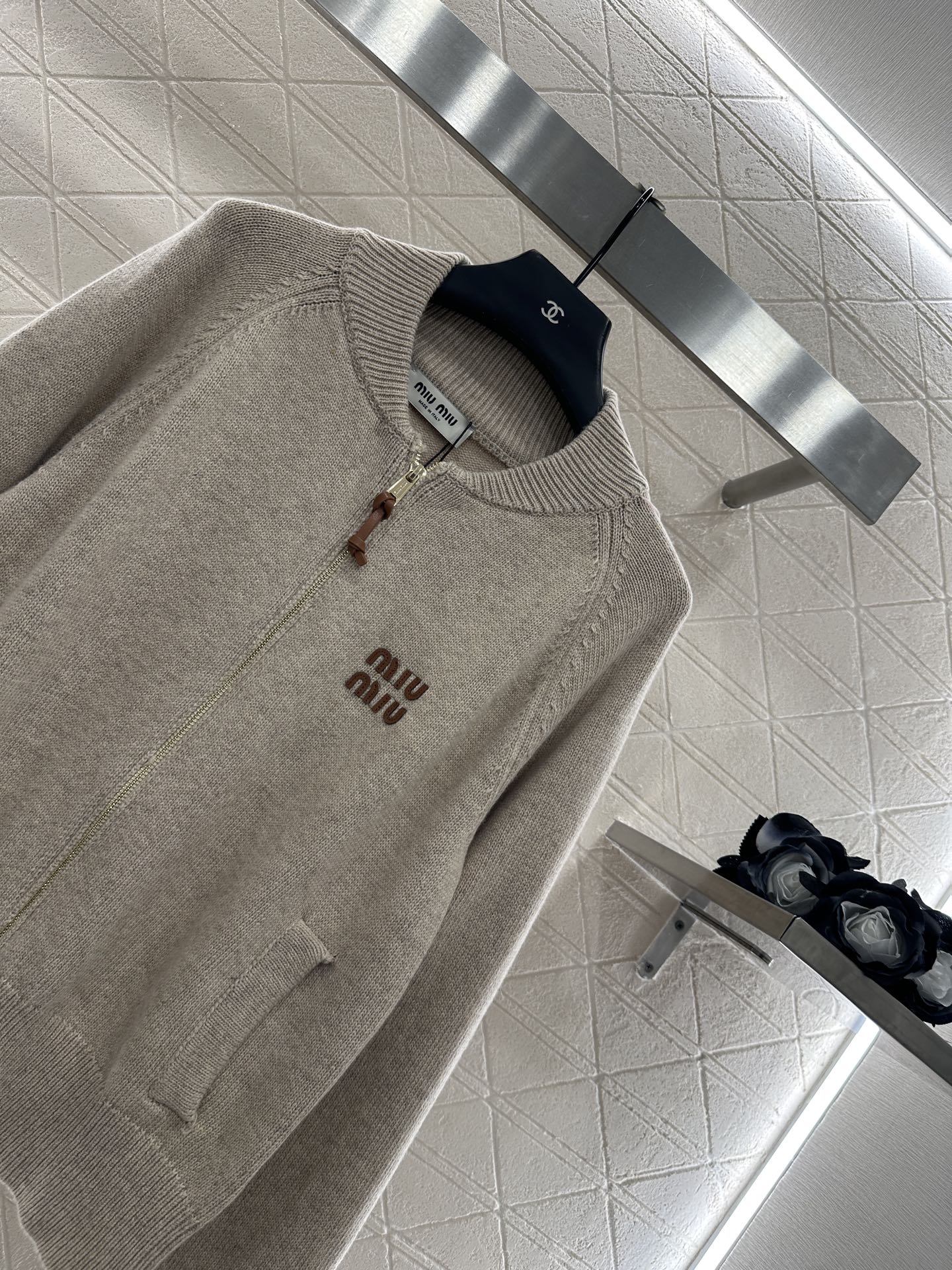 Miu 25fw knitted jacket