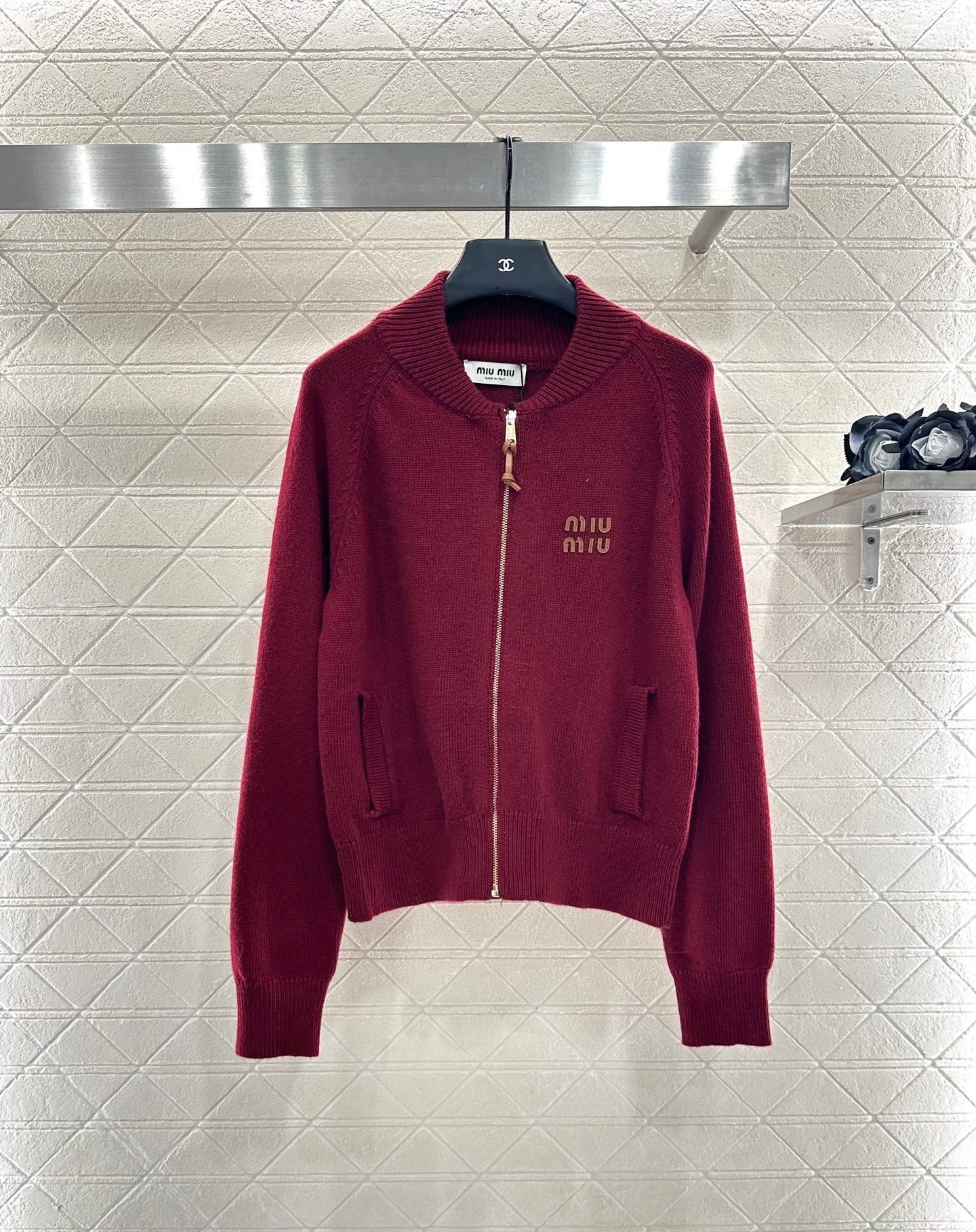 Miu 25fw knitted jacket