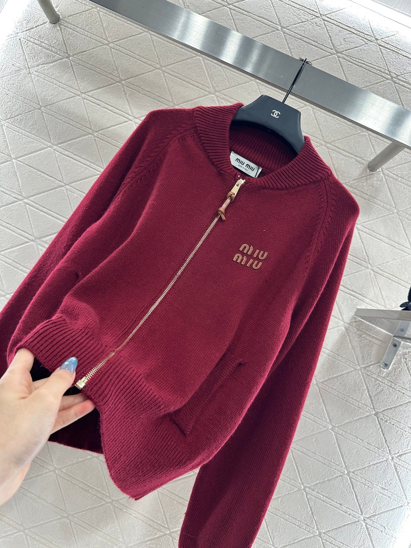 Miu 25fw knitted jacket
