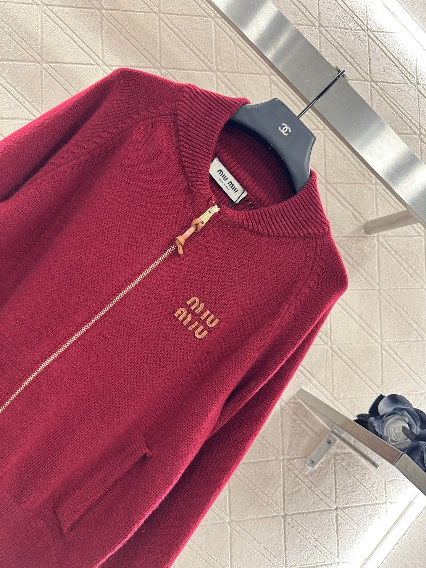 Miu 25fw knitted jacket