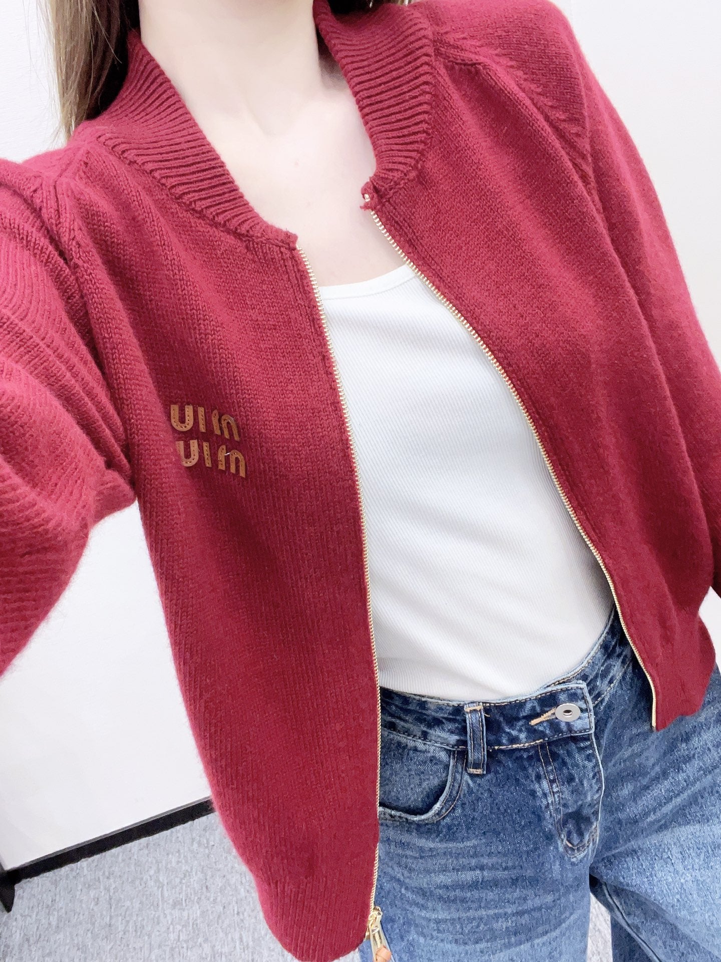 Miu 25fw knitted jacket