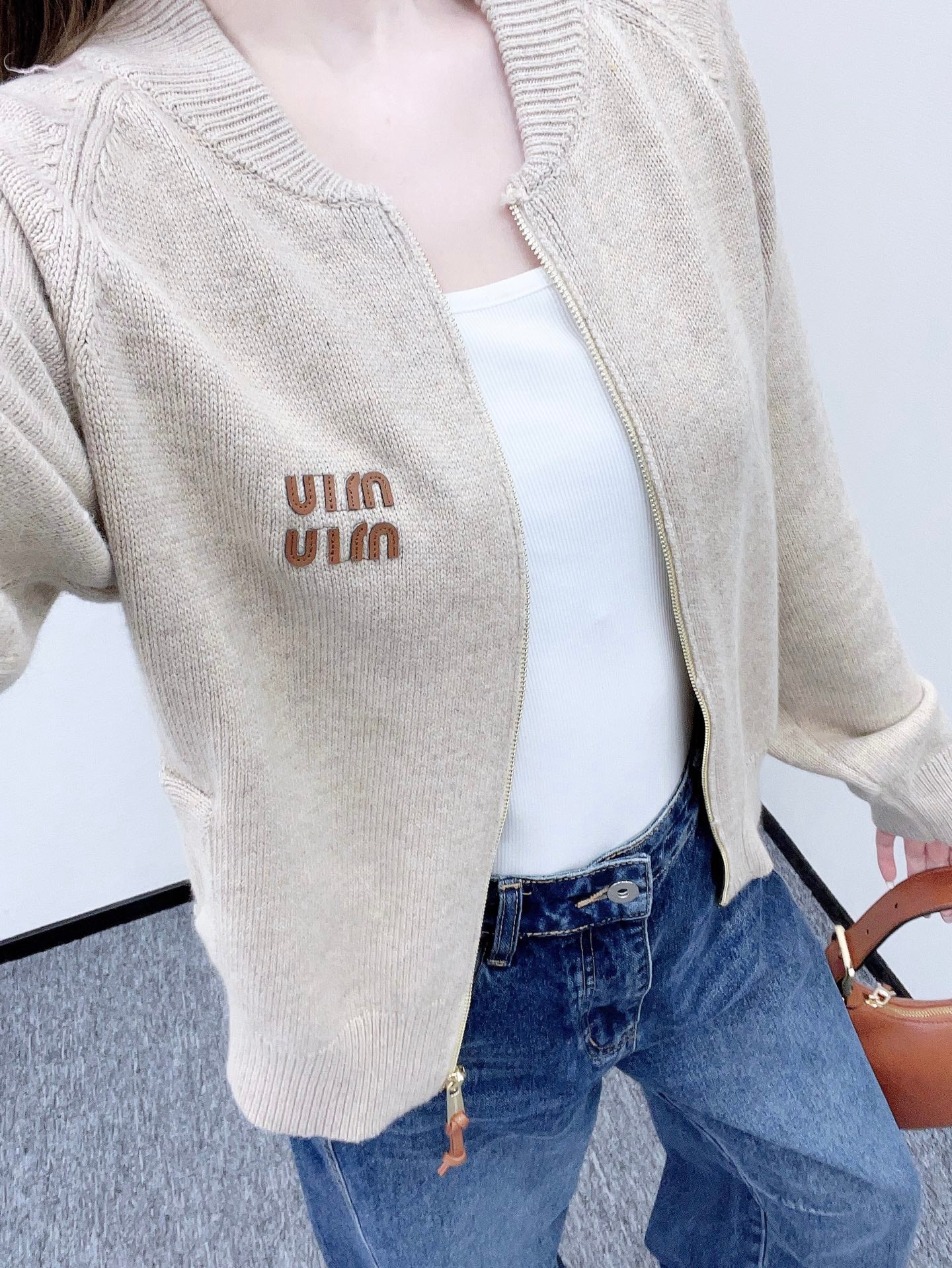 Miu 25fw knitted jacket