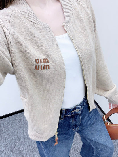Miu 25fw knitted jacket