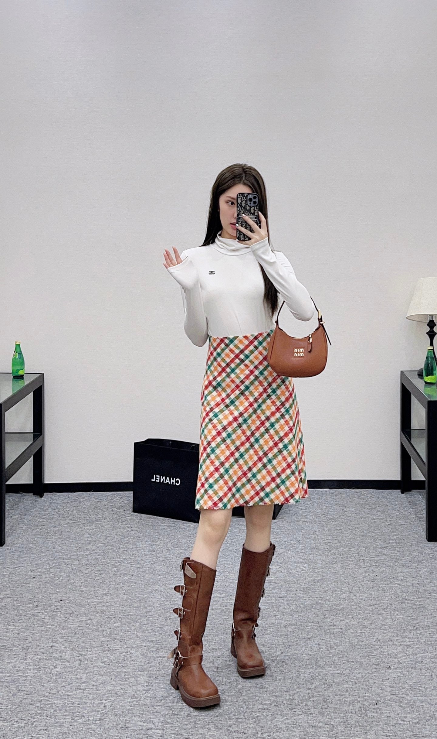 Miu 25fw plaid skirts