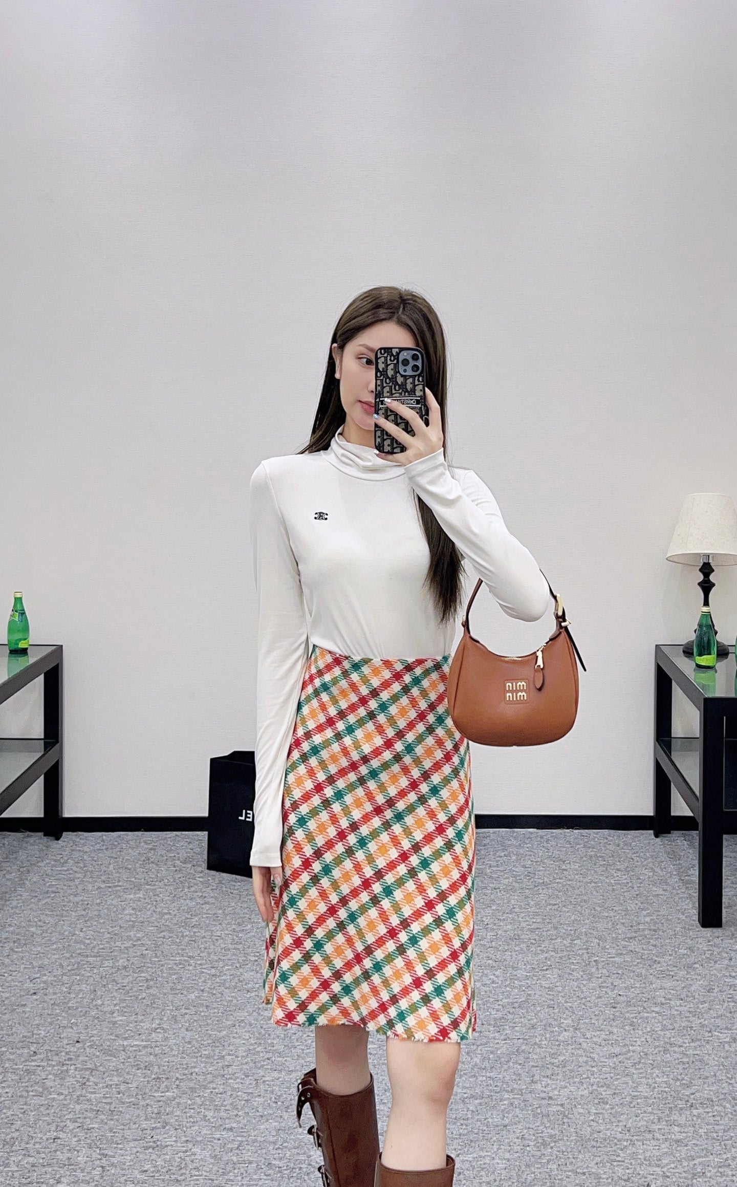 Miu 25fw plaid skirts