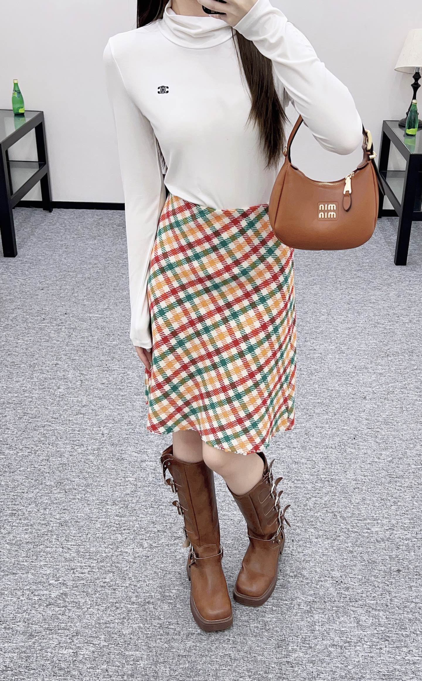 Miu 25fw plaid skirts