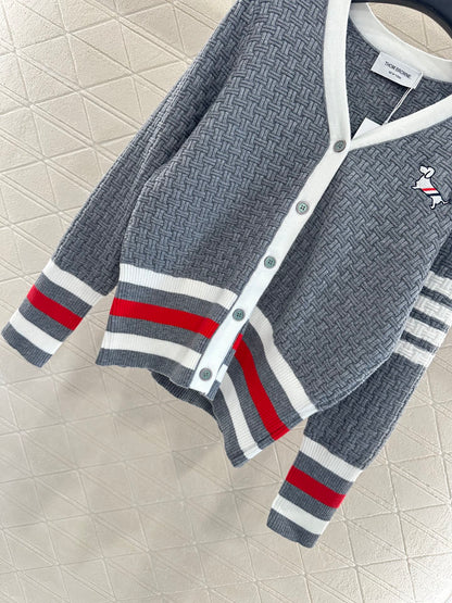 Tho 25fw embroidered cardigan