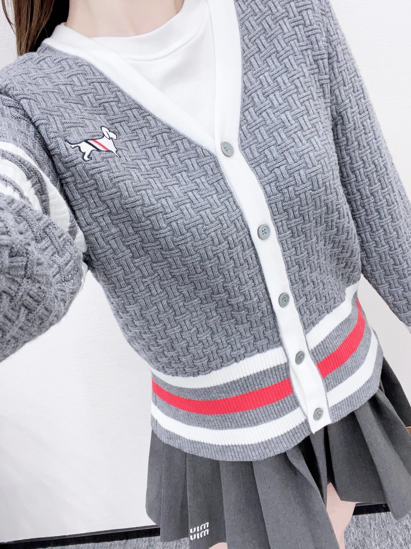 Tho 25fw embroidered cardigan