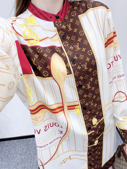 Louis 25fw printed shirt
