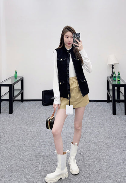 Mon 25fw splicing vest