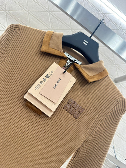 Miu 25fw knitted shirt