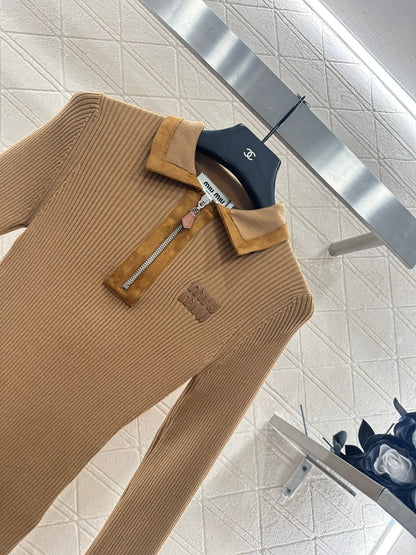 Miu 25fw knitted shirt