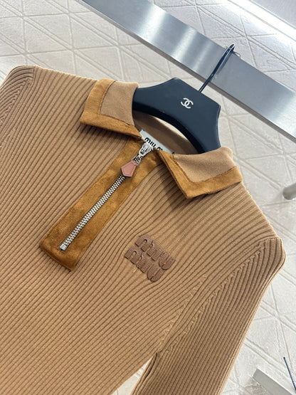 Miu 25fw knitted shirt