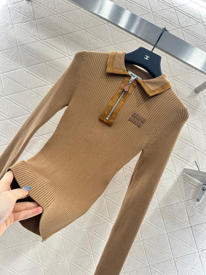 Miu 25fw knitted shirt