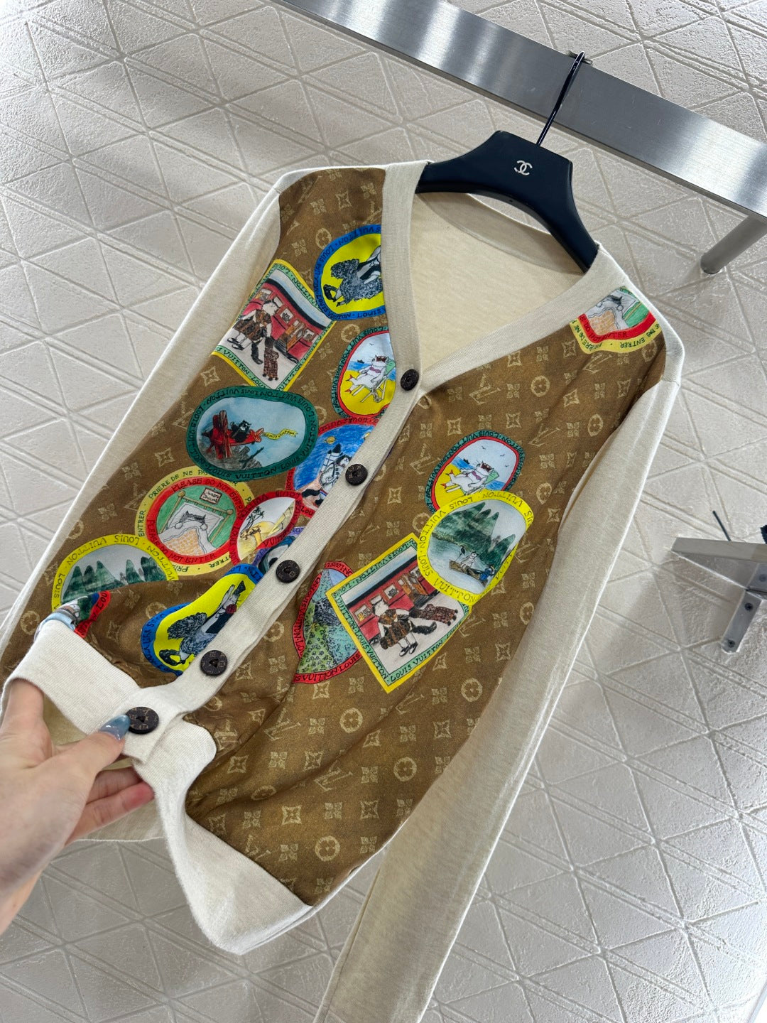 Louis 25fw printed cardigan