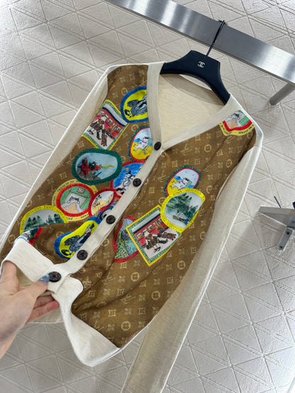 Louis 25fw printed cardigan