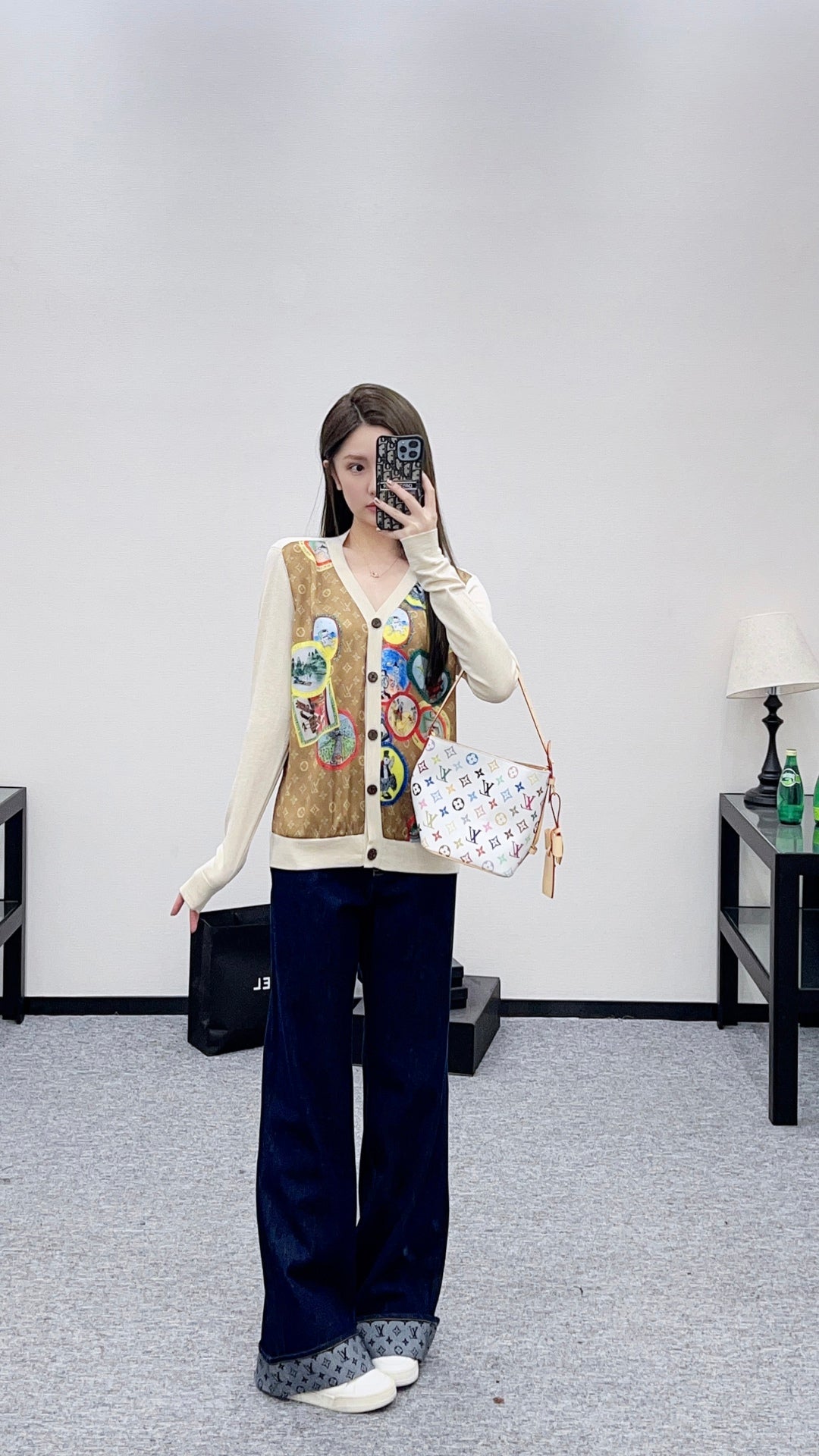 Louis 25fw printed cardigan