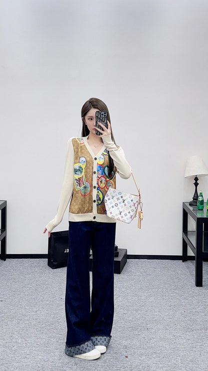 Louis 25fw printed cardigan