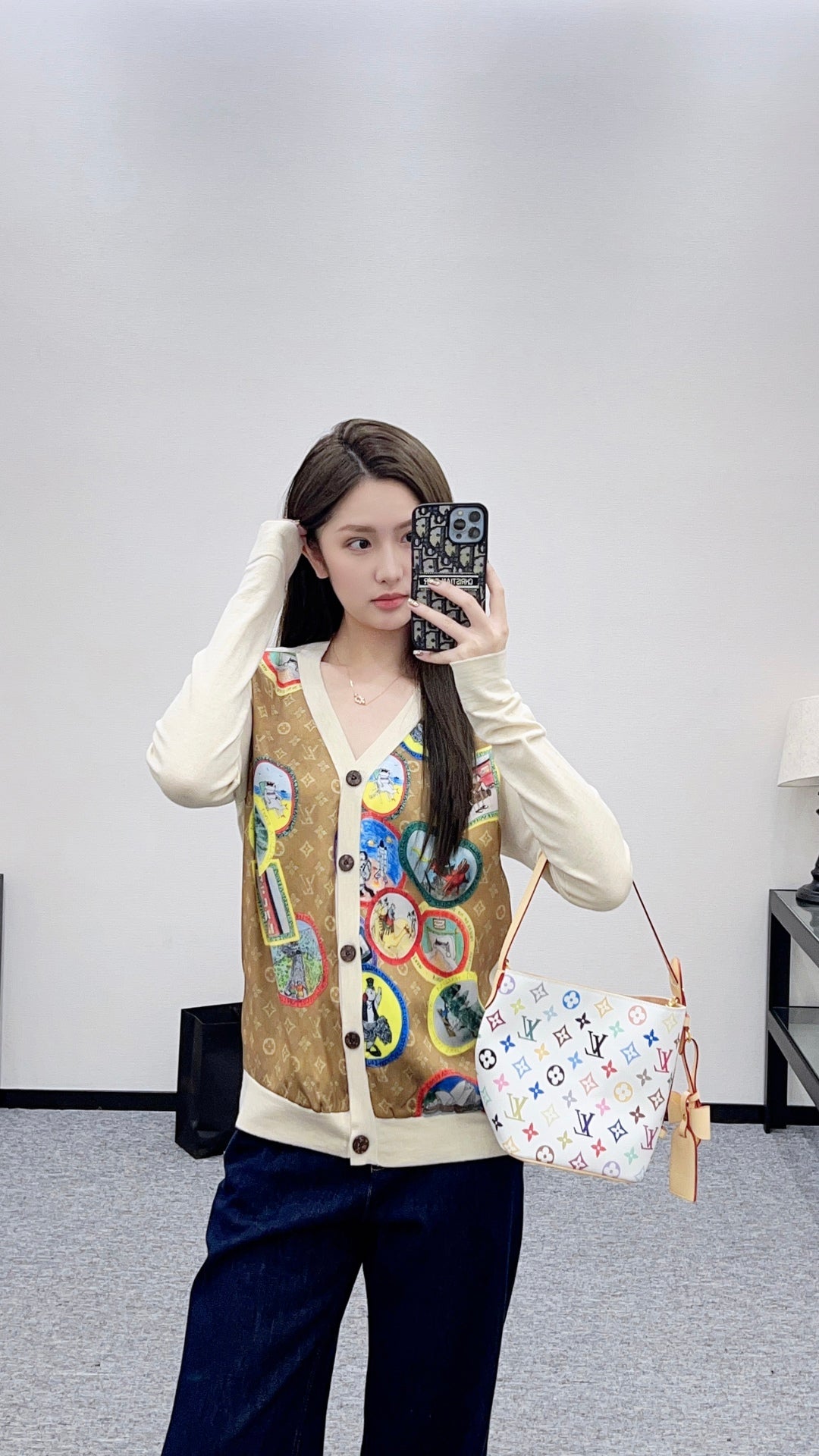 Louis 25fw printed cardigan