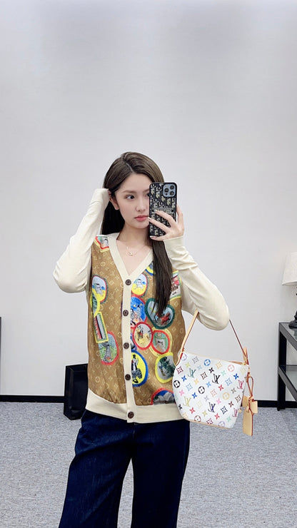 Louis 25fw printed cardigan