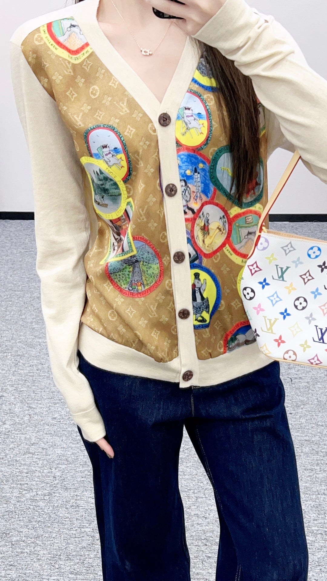 Louis 25fw printed cardigan