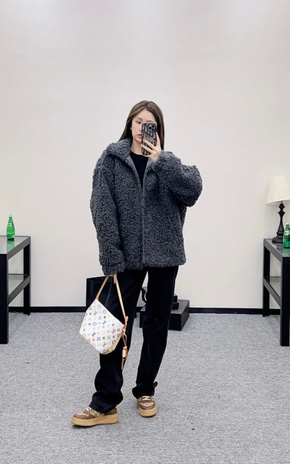 Acn 25fw plush jacket