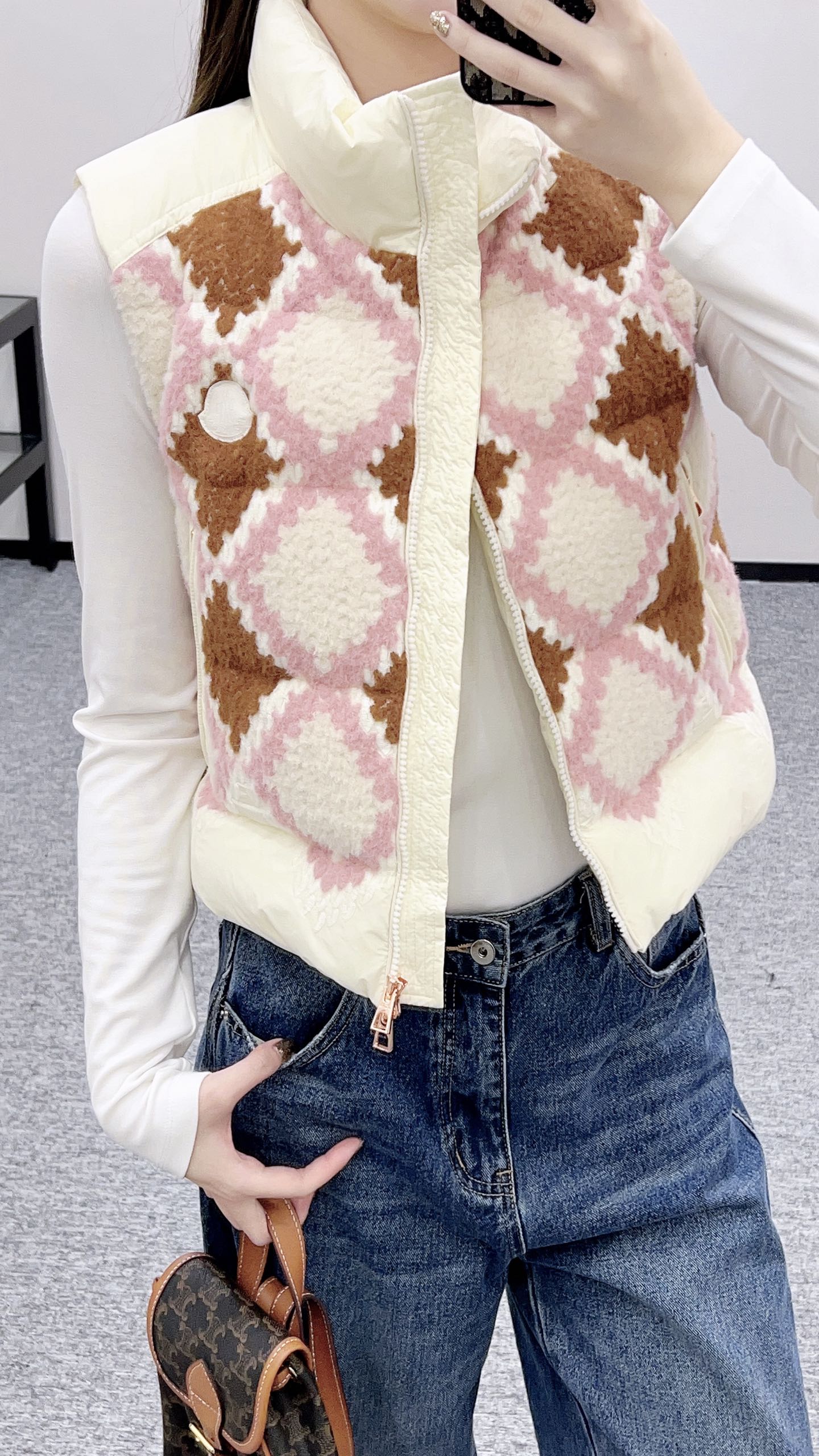 Mon 25fw splicing vest