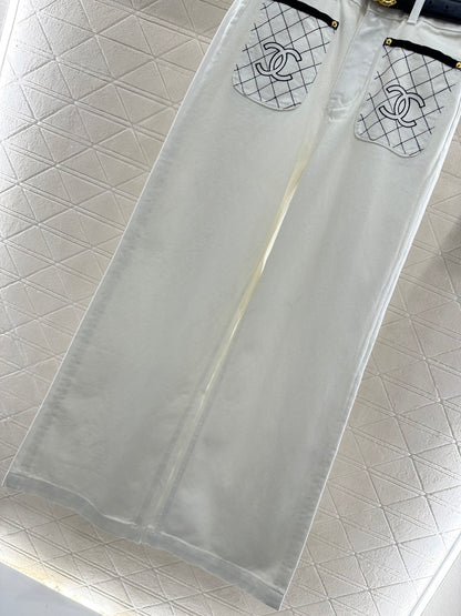 Chan 25fw embroidered jeans