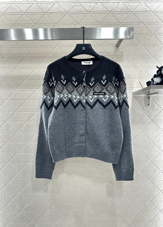 Miu 25fw knitted cardigan