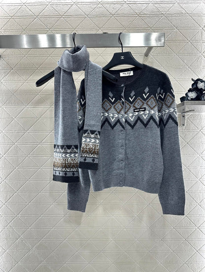 Miu 25fw knitted cardigan