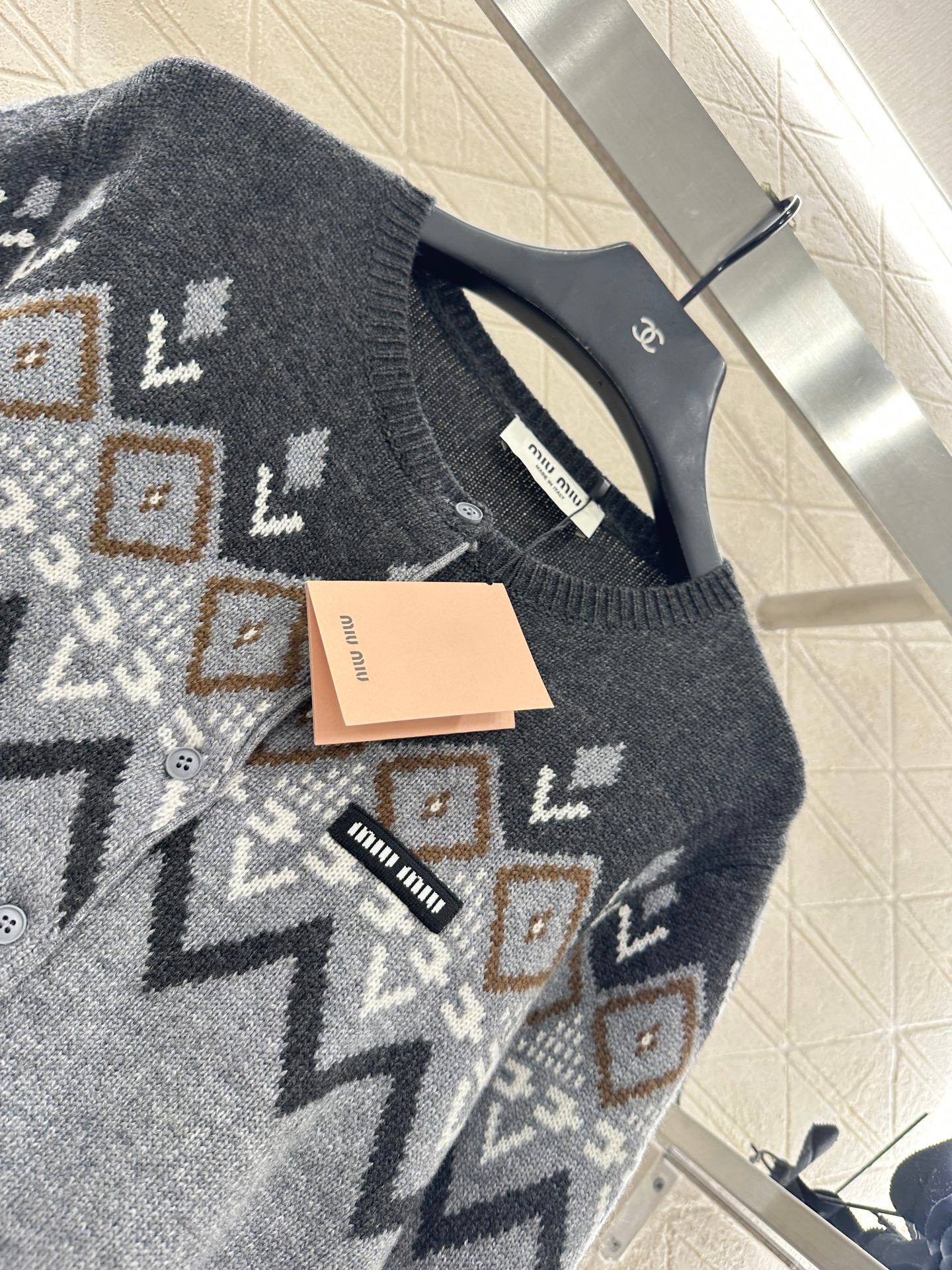 Miu 25fw knitted cardigan