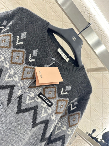 Miu 25fw knitted cardigan