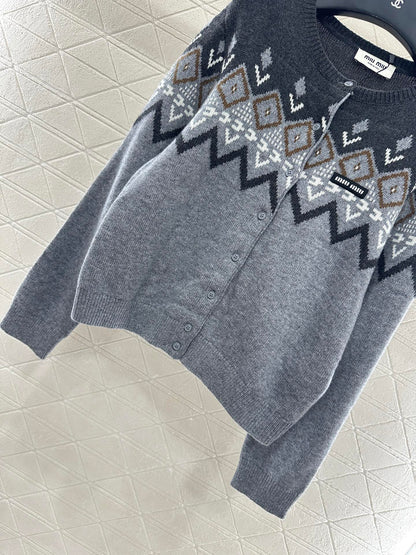 Miu 25fw knitted cardigan