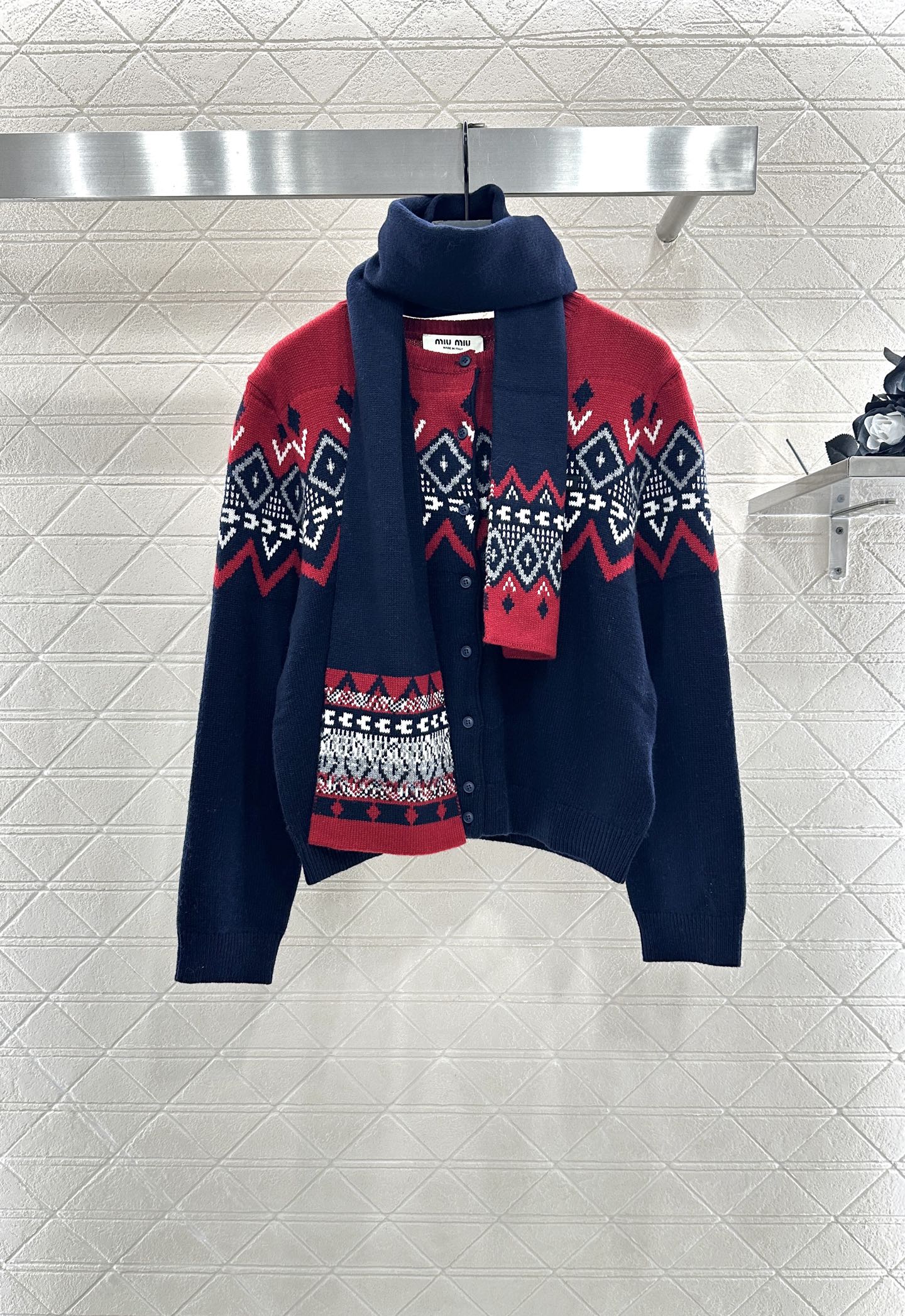 Miu 25fw knitted cardigan