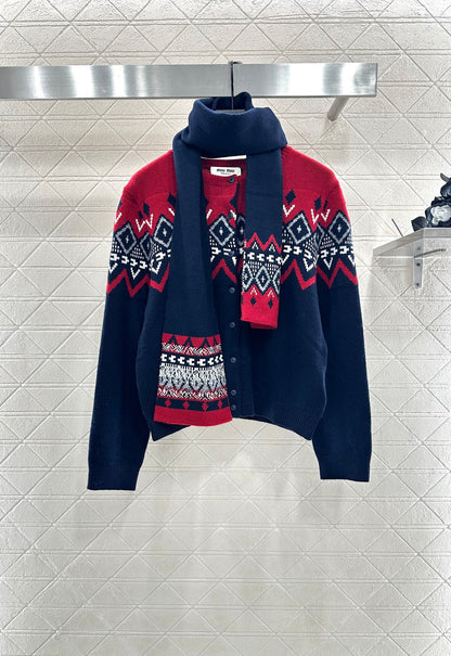 Miu 25fw knitted cardigan