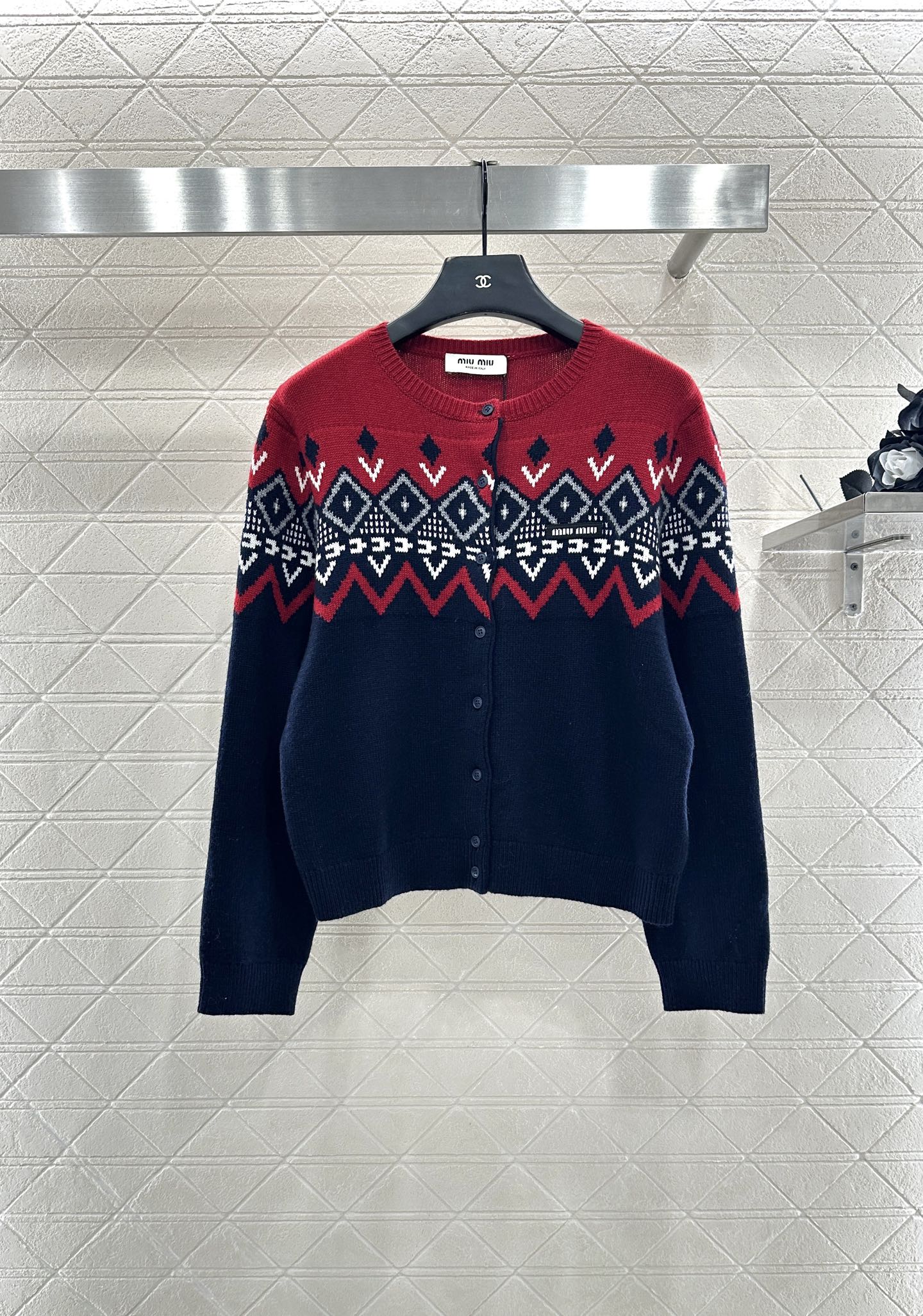 Miu 25fw knitted cardigan