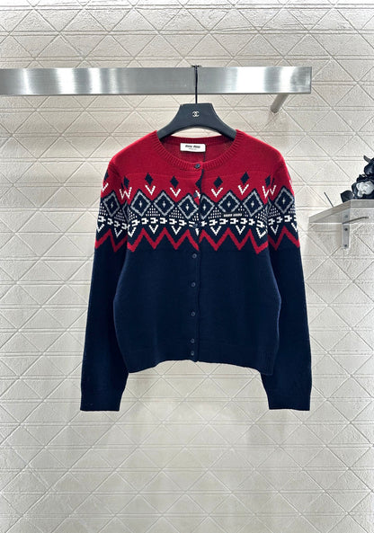 Miu 25fw knitted cardigan