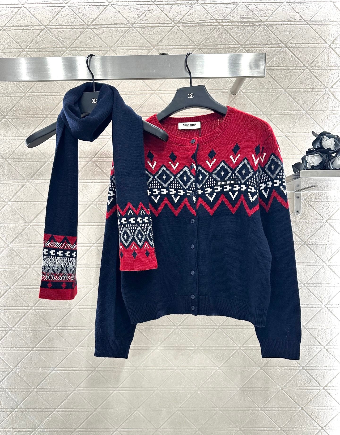 Miu 25fw knitted cardigan