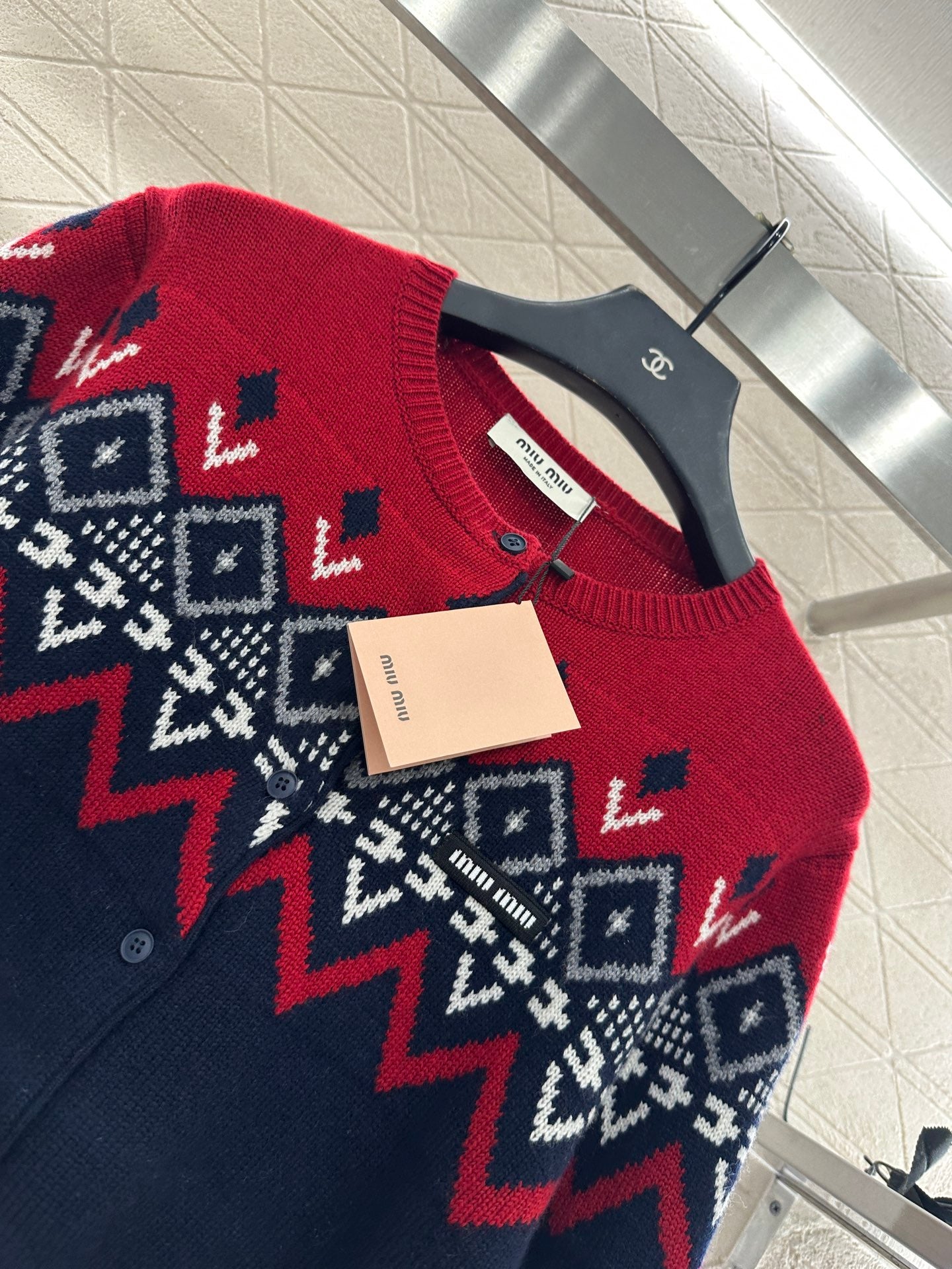 Miu 25fw knitted cardigan