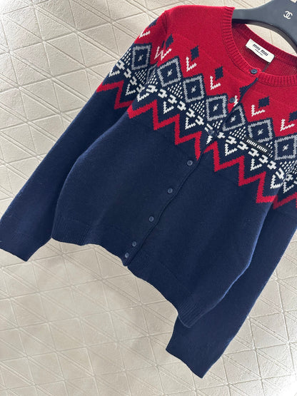 Miu 25fw knitted cardigan