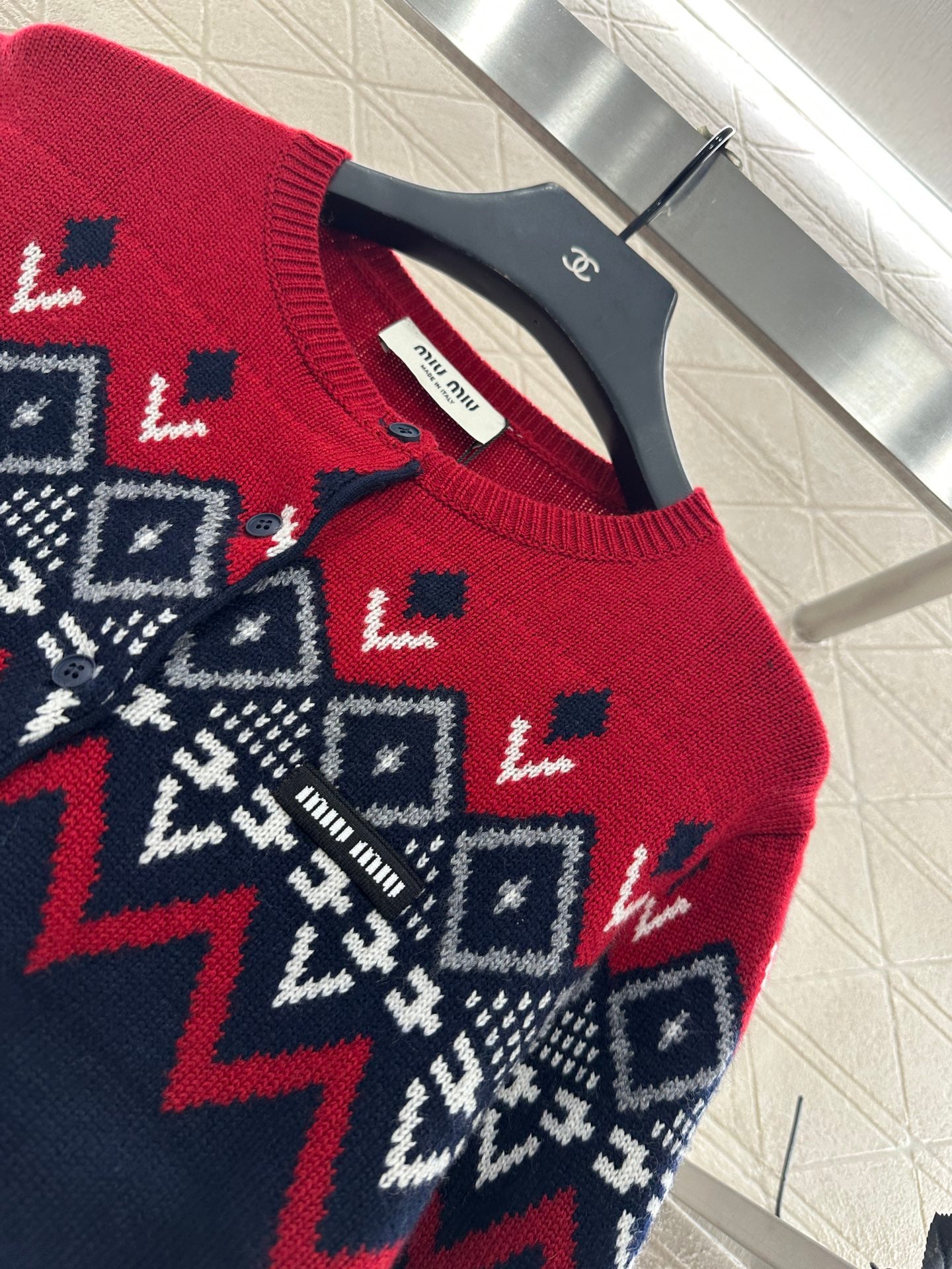 Miu 25fw knitted cardigan