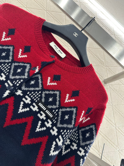 Miu 25fw knitted cardigan