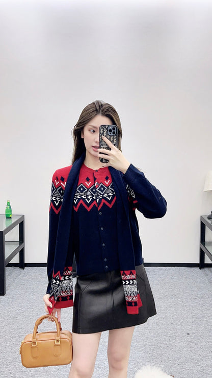 Miu 25fw knitted cardigan
