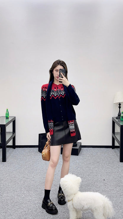 Miu 25fw knitted cardigan